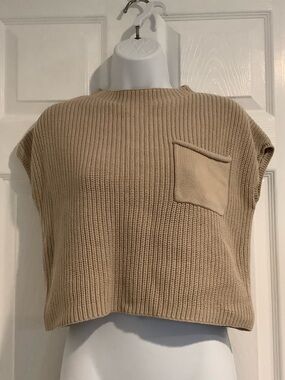 EFAN Women’s Tan Neutral Capsule Minimalist Coastal  Sleeveless Summer Sweater S